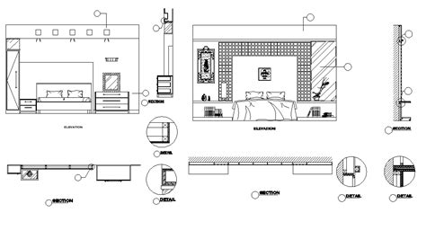 Bedroom Elevation With Master Bed .